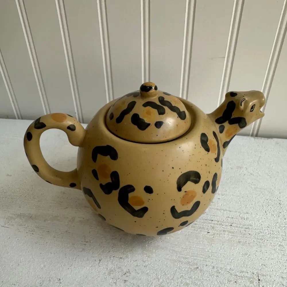 Urban Outfitters Leopard Teapot Animal Print Ceramic Jungle Boho Decor